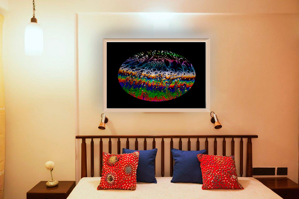 Wall decor of fine art photograph in  bedroom